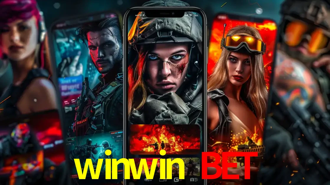 Montagem de telas de celular mostrando diversos personagens, masculinos e femininos, de um jogo de tiro, ilustrando a diversidade de equipes de e-sports para apostar no winwin bet.