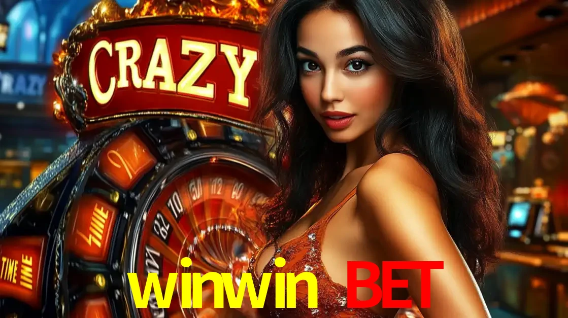 Mulher glamourosa olhando para a câmera com a roda vermelha do Crazy Time ao fundo em um ambiente de cassino, destacando a emoção dos jogos ao vivo no winwin bet.
